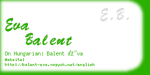 eva balent business card